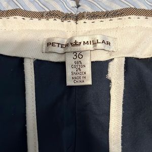 Peter Miller slacks, 98% cotton, 2% Spandex.